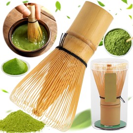 Weploda Matcha Whisk, Bamboo Broom Matcha Whisk Bamboo, Matcha Whisk Made of Bamboo, Tea Whisk Matcha Brush, with 76 Bristles, Green Tea Whisk for Stirring Matcha Powder