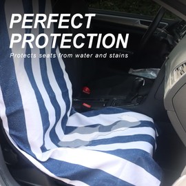 Zinytrae Sweat Towel Car Seat Cover Protector Front Seats for Gym Workout, Running, Swimming, Beach and Hiking, Waterproof Universal Seat Cover for Car, Truck, Van & SUV (2pcs Front Seat)