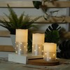 H-BLOSSOM Flickering Flameless Candles Ivory Real Wax Pillar with Embedded
