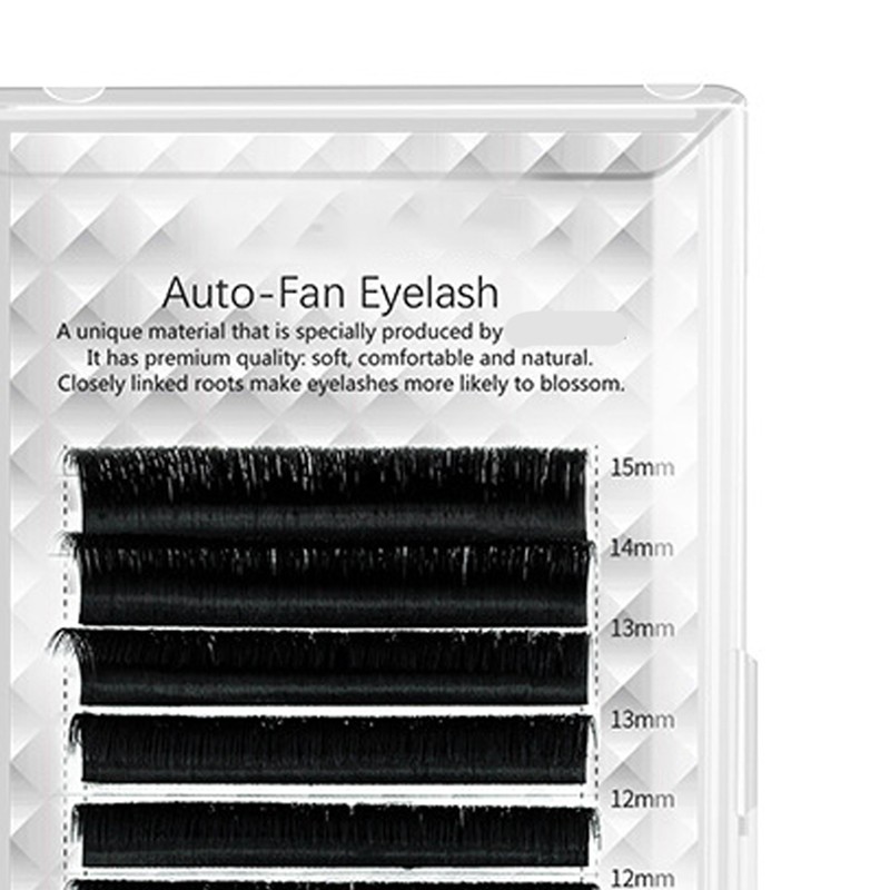 Auto Fan False Eyelashes Women Professional Salon Black Volume False