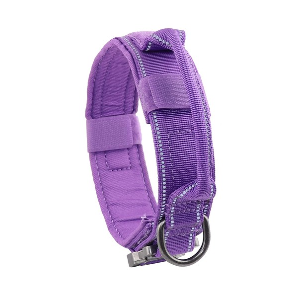 Yunleparks Tactical Dog Collar Heavy Duty Dog Collar with Metal