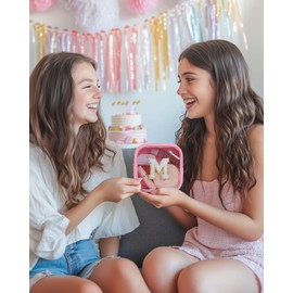 Pocmimut Unique Makeup Bag,Teen Girl Gifts Trendy Stuff for 6 7 8 9 10 11 12 Year Old Girls,Initial Makeup Pouch for Birthday Gift Graduation Gifts,E