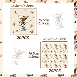 LaVenty 40PCS Espresso Margarita Napkins Mexican Bachelorette Fiesta Decorations Birthday Party Summer Cactus Supplie Cinco de Mayo Tequila Cocktail Tableware