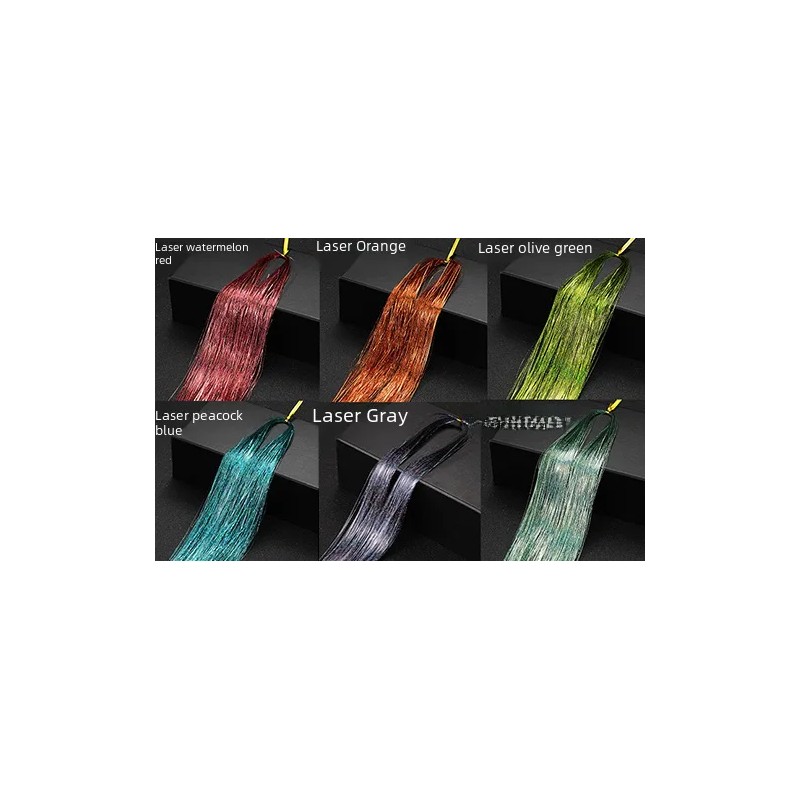 Cabello De Oropel Fosforescente 120cm Metálico Brillante