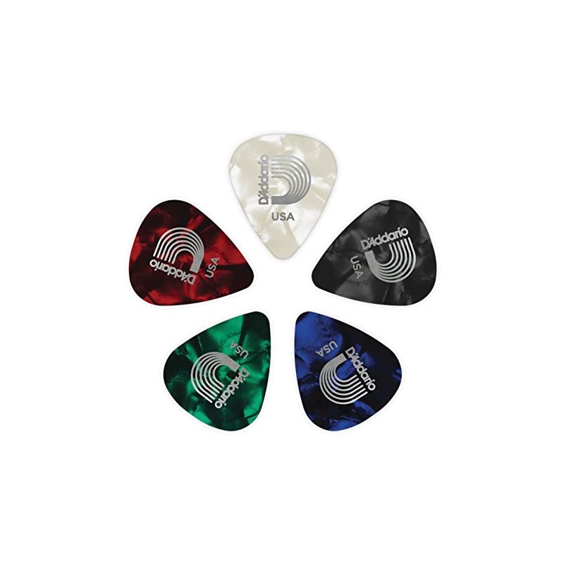 D'Addario Accessories Paquete de Plumillas para Guitarra 10 pack Pearl