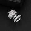 Square Statement Bridal Sets - Two Rings Cubic Zirconia CZ