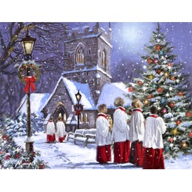500 Piece Jigsaw Puzzle - The Christmas Choir Festive Santa for Adults - Family Fun Games for Xmas - Size 66 x 50cm