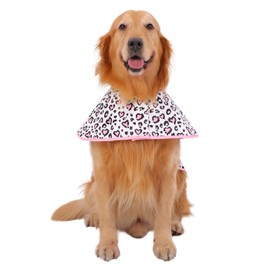 HDE Dog Raincoat Hooded Slicker Poncho for Small to X-Large Dogs and Puppies Leopard Hearts - XL