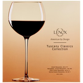 Lenox Tuscany Classics 4pc Beaujolais Wine Glass, 3.05 LB, Clear