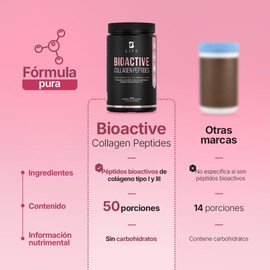B Life Péptidos de Colágeno en Polvo Tipo I y III 500 gramos Fórmula Pura y de Alta Absorción Bioactive Collagen Peptides