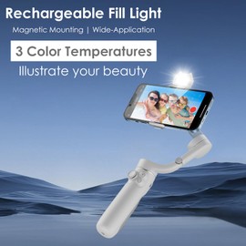 CAPART Fill Light for DJI Handheld Gimbal Stabilizer and Camera, Like DJI Pocket 3 2, DJI OSMO Mobile 6 OM 5 OM SE OM 4 SE and Insta360 Flow, Magnetic Mount 3 Optional Color Temperatures