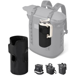 WEIGUZC Bottle Holder for HitchPoint Grid on Any YETI Hopper Soft Cooler or Camino Carryall - 600D Waterproof Oxford with 2mm Pearl Cotton - Hands-Free Water Bottle Carrier