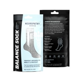 Balance Doctor Balance Sock Neuropathy Series 2 Pack (Small, Light Grey/Black)