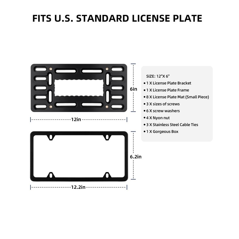 XCLPF Front License Plate Bracket,No Drill License Plate Holder,License Plate