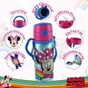 HOVUK 600ml Minnie Mouse Water Bottle with Carry Strap, Push