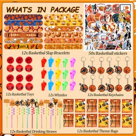 CHOOHC Basketball Party Favor 122pcs Gifts for Basketball Party Supplies，Basketball Themed Birthday Party Decorations ,Sports Basketball Birthday Party ,Gift Classroom Rewards
