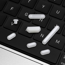 ProElife 7 Pcs Anti Dust Dirt Plug Cups Set for 2023-2021 MacBook Pro 14 inch 16 inch M3 M2 M1 Pro/Max (A2779/A2442/A2780/A2485) Accessory Silicone Anti Dirt Protective Cover (Semi-Transparent)