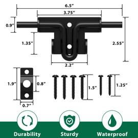 URDOGSL Heavy Duty Gate Latch with Padlock Hole Metal Thickened Slide Bolt Latch Mainly Used for Left or Right Hand Wooden Fence Gate Latch Shed Door Latch-4 Pack