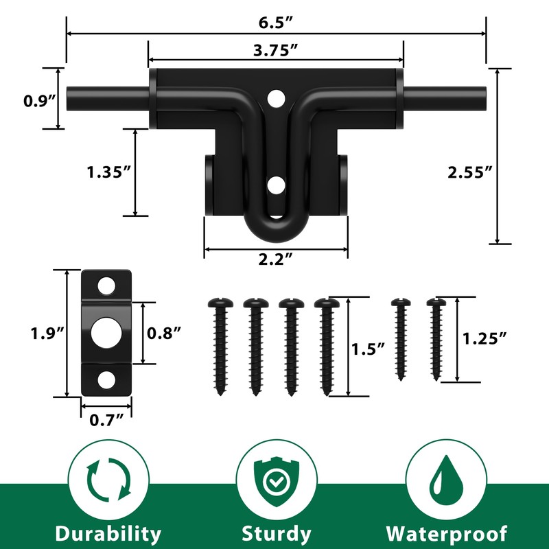 URDOGSL Heavy Duty Gate Latch with Padlock Hole Metal Thickened