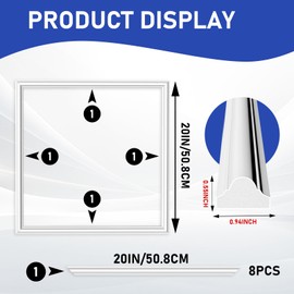 COUKIU Pre-Cut 2 Set Peel and Stick Door Molding Trim Kit, 20" x20" Premade Wainscoting Panels, Self Adhesive Wall Moulding Panel for Interior Walls Picture Frame