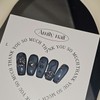 Black Chrome [Handmade Nail Tips] Emily Nail - Short Square
