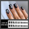 Christmas Nails, 24pcs Square Christmas False Nails, Elegant Stick On