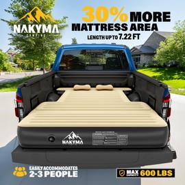 Osluken Truck Bed Air Mattress with Extension for 5.5-5.8ft Full Size Short Truck Beds Tent, 86.6"x63"x9.8" Inflatable Camping Air Mattress Pickup Bed with 12V Pump, Sleeping Pad for F-Series, Ram etc