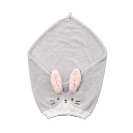 CB Japan Zooiefam Hair Turban, Absorbent and Quick Drying Microfiber, 3 Times More Than Cotton, Head Circumference 17.3 - 29.5 inches (44 - 75 cm), Rabbit, Face Washing, Pool, Bath, Marshmallow