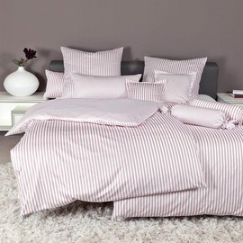 Janine Design Striped Bed Linen Modern Classic Chalk Pink Pillowcase Single 40 x 40 cm Narrow Stripes