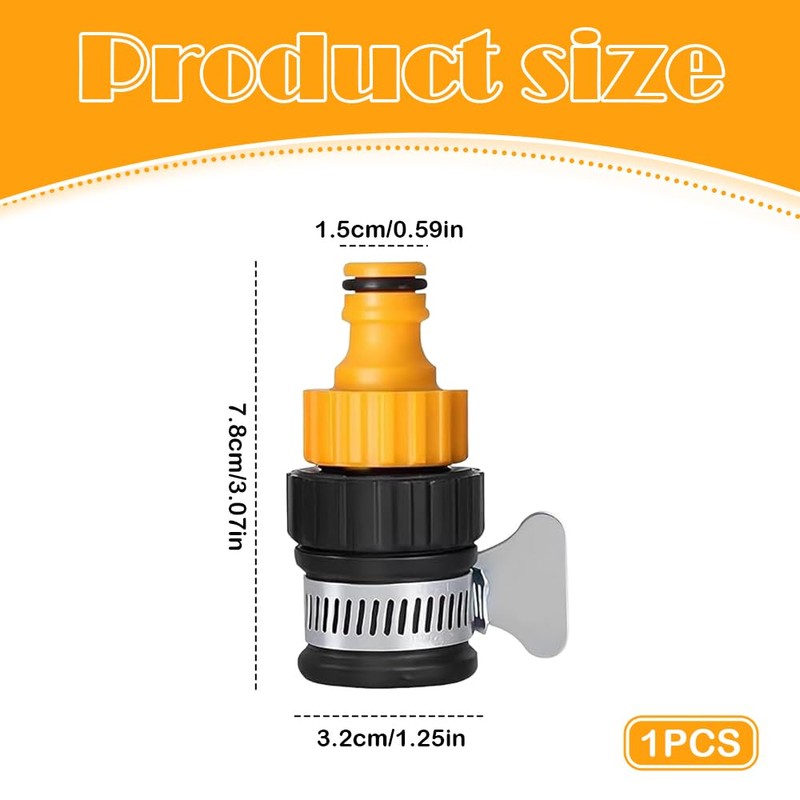 Adjustable Hose Tap Connector,14-17mm Universal Fit for Garden, Kitchen &