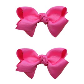 3 Inch Girls Boutique Hair Bow Set By Funny Girl Designs (Hot Pink)