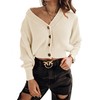 Women's Button Down Cropped Cardigans Long Sleeve Rib Knit Fall
