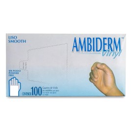 Ambiderm Guante De Vinil Libre De Polvo No Estéril Ch 100 Pz