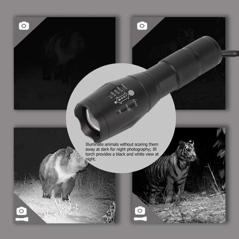 850nm IR Flashlight Infrared Torch Zoomable Night Vision Camera Supplementary