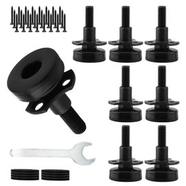 HOJLKLD Adjustable Furniture Leveling Feet,8 Pack T-Nut Kit 3/8"-16 Threaded Leveling Feet,Heavy Duty Leg Levelers for Sofa Cabinets Tables Chairs,Supports 1320 LBs,Large Base