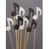 Small Black and White Music Note Cupcake Toppers - Food