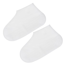PATIKIL M Foldable Waterproof Silicone Shoe Cover, Reusable Non-Slip Overshoes Rain Shoes Covers Protectors Galoshes for Outdoor Rain Snow, White 1 Pair