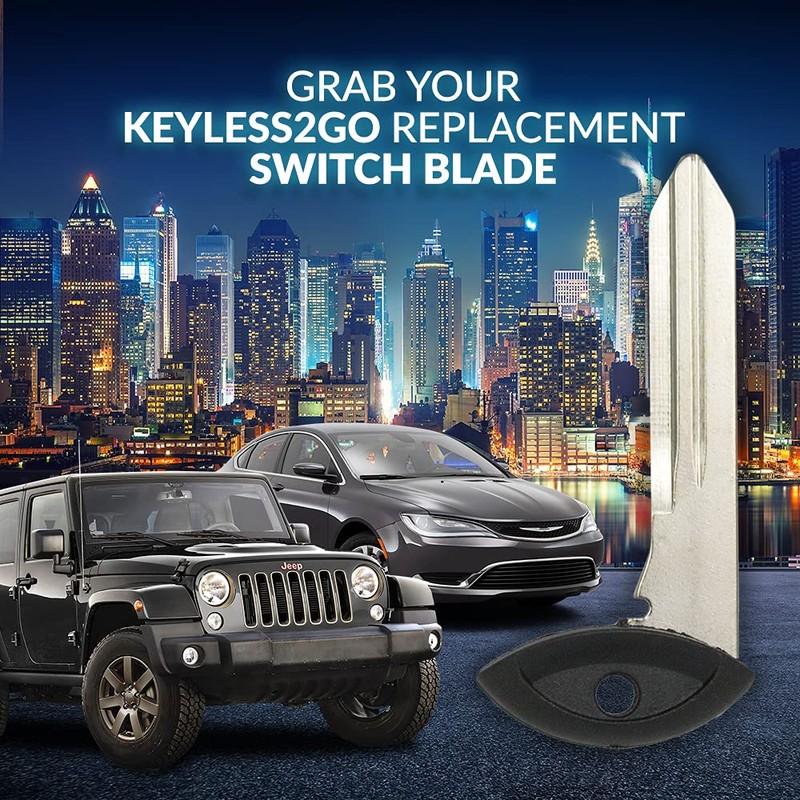 Keyless2Go Replacement for New Uncut Fobik Remote Blank Emergency Key