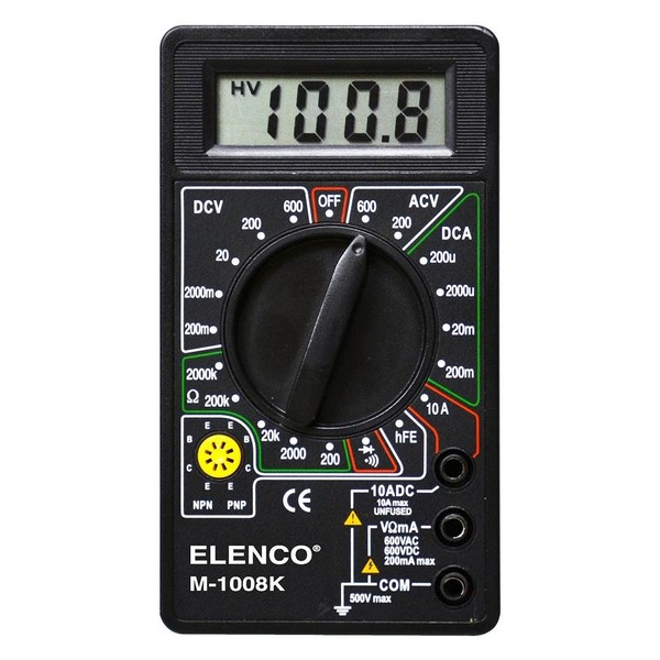 Elenco M-1008K - Digital Multimeter Solder Kit | Great STEM Project | Soldering Required,Black