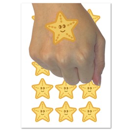 Starfish Doodle Temporary Tattoo Water Resistant Fake Body Art Set Collection - 54 1" Tattoos (1 Sheet)