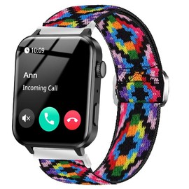 Blueshaweu Compatible for IOWODO R30 Pro Bands, Stretch Elastics Adjustable Strap Compatible with IOWODO R30 Pro/TOUCHELEX Gaea Series K802 1.28 Smart Watch/RLQA 54 1.83" Smart Watch (Colorful)
