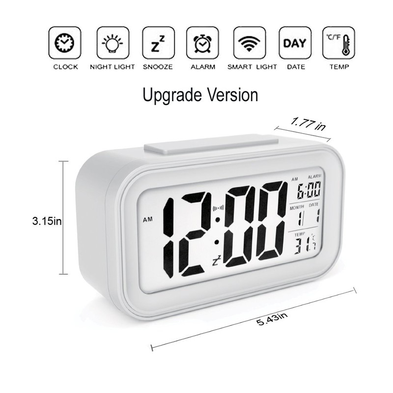 sin&mi - Alarm Clock Large LED Display Digital Alarm Clock