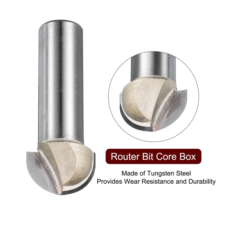 sourcing map 1pcs Router Bit Core Box 1/2 Shank 3/4