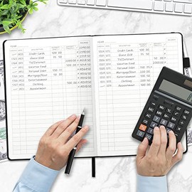JUBTIC Registros De Cheques De Tapa Dura Para Chequera Personal (7.5X10 ³), Libro Mayor De Contabilidad Para Pequeñas Empresas, Libro De Registro De C