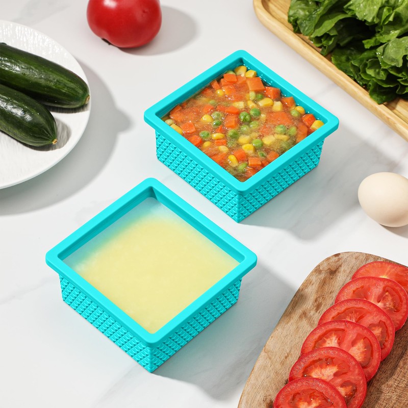 Silicone Freezer Molds for Soup Cube - 2-Cup Freezer Storage