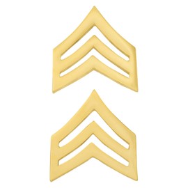 Smith & Warren 1"H Sergeant Chevrons Collar Brass Rank Insignia Gold Finish Police Military Uniform pin