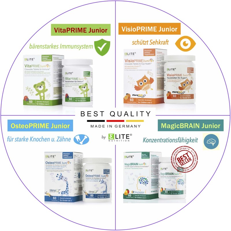 Elite Nutrition® VisioPrime Junior Lutein Chewable Tablets for Children Eyes