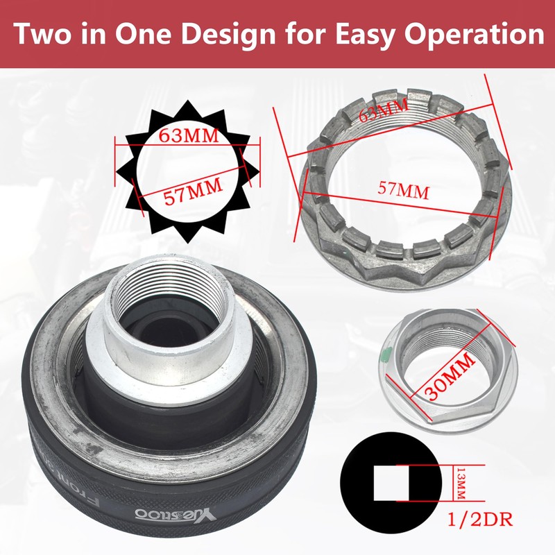 Yuesstloo 30mm 55mm Front Rear Wheel Axle Nut Socket Tool,