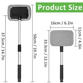 Beieverluck 15 Pieces Windshield Cleaner Tool, Inside Car Window Cleaning Tool with 9 Microfiber Pads and 3 Spray Bottles, Windshield Cleaner Tool Auto Interior Exterior Glass Wiper Kit