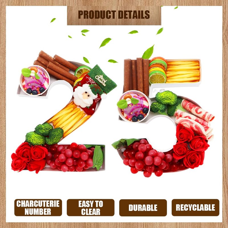 12 inch Fillable Number Paper Mache Cardboard Cutouts Sweet Charcuterie